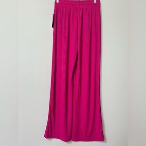 Love Poem by Block Fuchsia Ribbed Wide Leg Loun